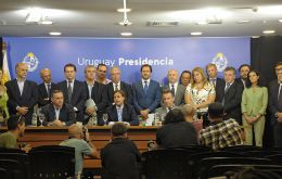 President Lacalle Pou and his cabinet informing of the coronavirus situation and measures to contain its spread 