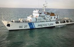 The Argentine Coast Guard vessel involved in the incident was GC-27 “Prefecto Fique”
