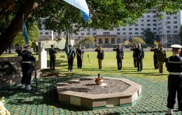 One of the ceremonies took place at naval HQ next to the cenotaph to the memory of Belgrano and its crew