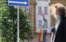 Putin said the US embassy's move to raise the LGBT pride flag “revealed something about the people that work there”.