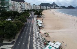 While Rio has relaxed lockdown measures aimed at curbing the spread of the virus, most locals are still shunning famed beaches like Copacabana and Ipanema 