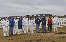 Forensic experts working at the Argentine Military Cemetery in the Falklands (Pic ICRC)