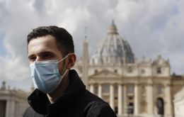 Whistleblower Kamil Jarzembowski outside St. Peter's Square at the Vatican. Photo: AP