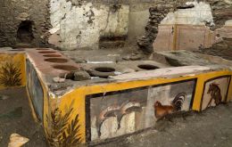 Known as a termopolium, Latin for hot drinks counter, the shop was discovered in the archaeological park's Regio V site, which is not yet open the public