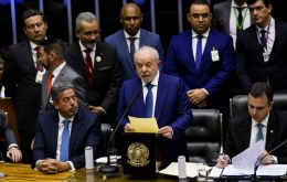 Lula da Silva addressing the Brazilian Congress