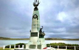 The Falklands naval Battle Memorial which remembers events of 8 December 1914