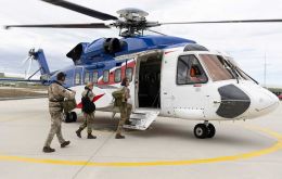 Boarding the helicopter that would fly the Brigadier and aides to the mounts 