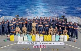 This was HMS Trent’s second drugs bust in the space of three weeks, having seized £70.1m of cocaine in a separate operation in January