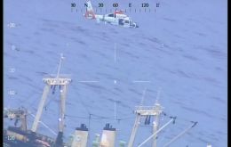 The rescue operation took place over a week ago some 261 nautical miles from the city of Puerto Madryn, outside the Argentine EEZ