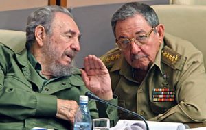 Fidel and his brother Raul Castro