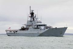 HMS <i>Clyde</i> ready to leave to the Falklands
