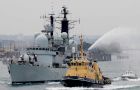 HMS Nottingham sailing to the South