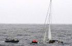 HMS Clyde rescued the crew of the sinking yacht “Hollinsclough” (MoD Crown Copyright)