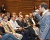 The nationalized YPF CEO addressing workers in Comodoro Rivadavia