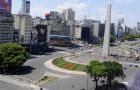 A rare view of downtown Buenos Aires by the Obelisk virtually deserted