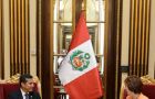 The EU representative with President Ollanta Humala