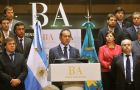 Scioli and his full cabinet make the announcement
