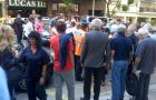 The purse snatcher ended up in hospital while his accomplice fled on the motorbike