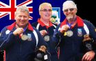 Proud Falklands competitors Dave Peck, Mark Lewis and Graham Didlick won silver medals (Pic C. Eynon by PN)