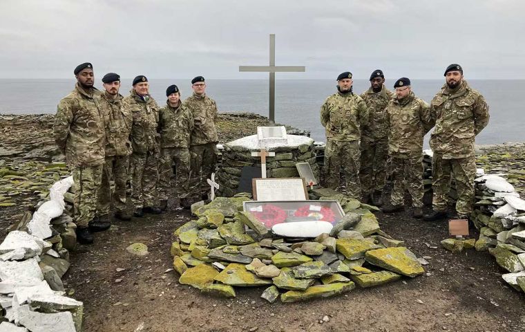 Notable sites include the cairn and cross for HMS Coventry on Pebble Island and the memorial for HMS Sheffield on Sea Lion Island. (Pic DJ)