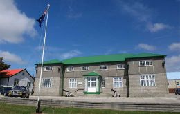 The Secretariat, where the Falkland Islands Government main offices are located  