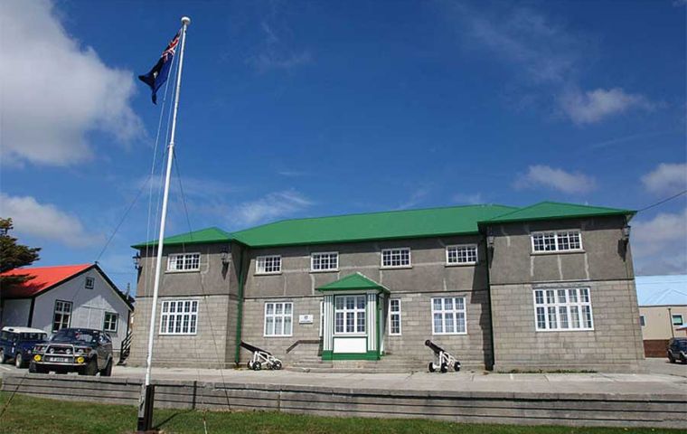 The Secretariat, where the Falkland Islands Government main offices are located  
