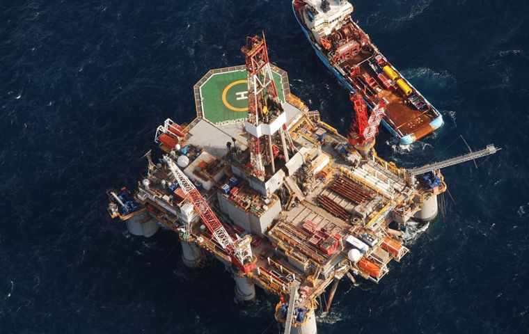 The development, located 220km to the north of the Falkland Islands, involves drilling 23 wells and the production of over 300 million barrels of oil over 30 years