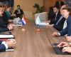 Foreign Ministers Ramírez (L) of Paraguay and Mondino of Argentina reviewed bilateral issues on the side of the OAS General Assembly
