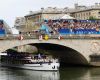 Athletes paraded down the Seine on boats