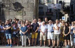 Minute of silence celebrated in Baiona for the sailors of the Argos Georgia ship that died in Falklands waters. Photo: EFE/Salvador Sas