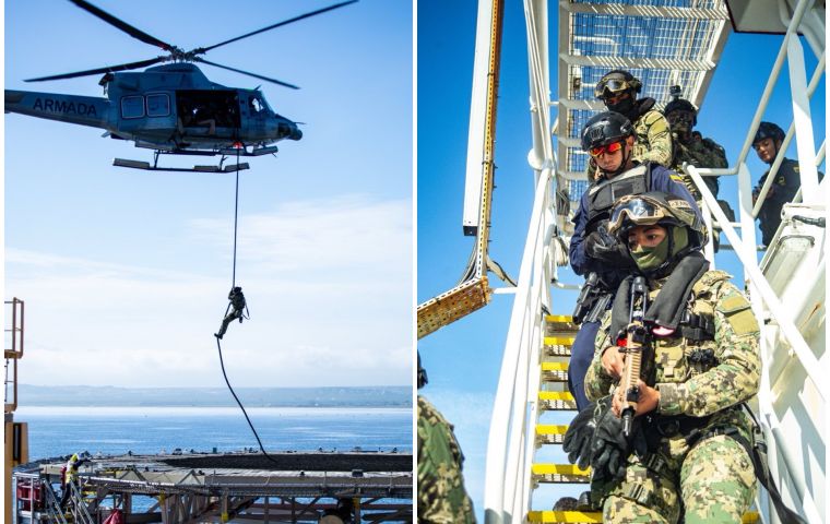 US, Chilean, Mexican, Colombian and UK teams practice boarding ops during Exercise Unitas 