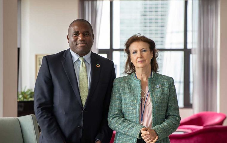 Foreign Secretary David Lammy and Argentine Foreign Affairs minister Diana Mondino  