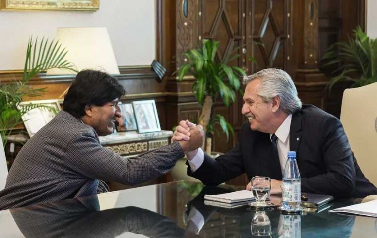 Morales landed in Argentina once Alberto Fernández was sworn in