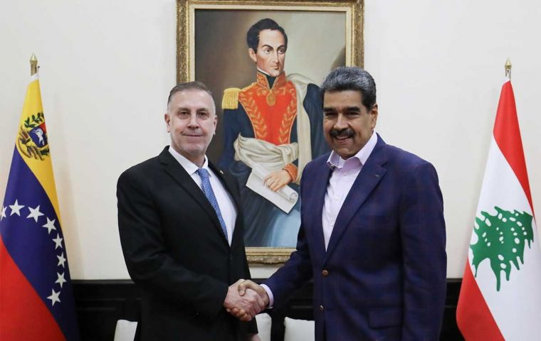 Maduro met with Lebbos at the Miraflores Palace