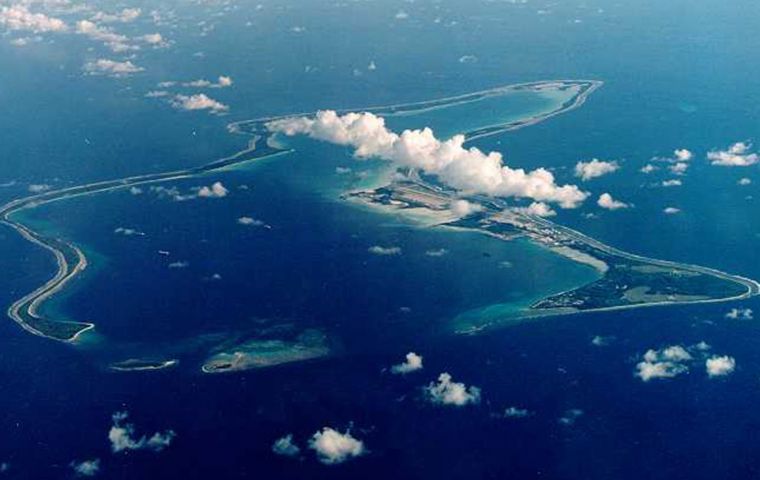 Diego Garcia captured by satellite.