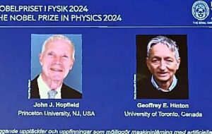 The two laureates “used fundamental concepts from statistical physics to design artificial neural networks that function as associative memories and find patterns in large data sets,” it was explained