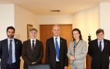 Foreign minister Diana Mondino and Mr. Carbonnier with the Red Cross delegation at the Argentine Foreign ministry in Buenos Aires 