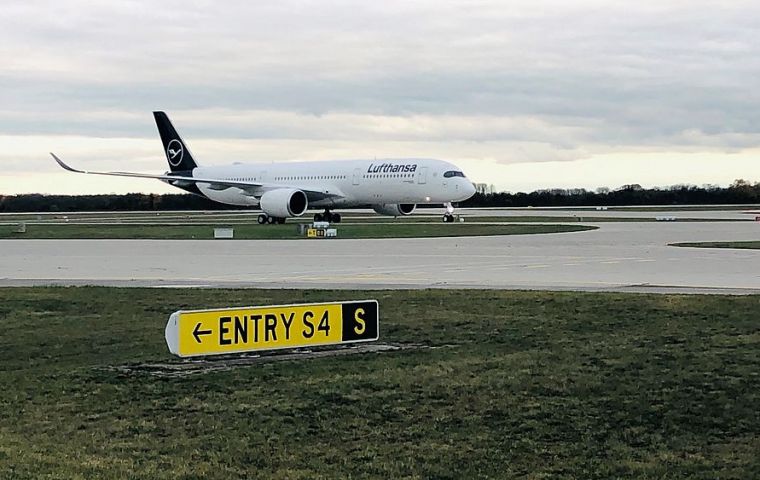 The Lufthansa A350 at MPA back in 2021 