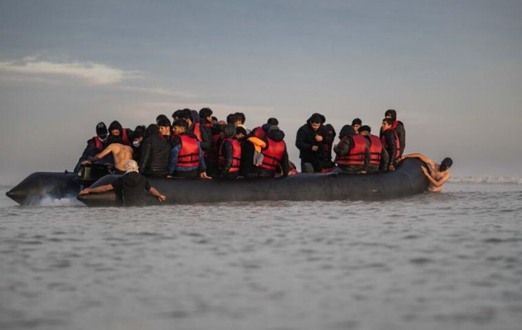 Boat people attempting to cross the English Channel