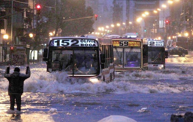 In Buenos Aires, a month's worth of rainfall could be recorded in less than two days, it was explained