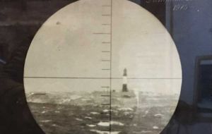 A picture of Pembroke lighthouse taken from the Argentine sub 