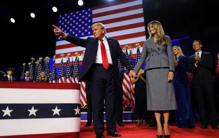 Trump was spending the night at his Mar-a-Lago residence before his  victory is confirmed (Pic Reuters)