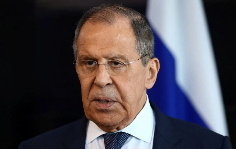 Ironically, Lavrov arrived from Abu Dhabi, where he attended an international peace and security forum