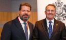 Gibraltar Chief Minister Fabian Picardo and former UK minister Sir Liam Fox, chairman of the Abraham Accords, make the announcement at the Rock 