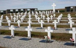 The Argentine military cemetery which next of kin will be visiting