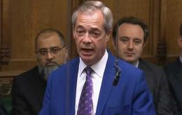 Leader of Reform UK, Nigel Farage, told the Commons that senior officials in the new Trump administration were firmly against the Chagos deal (Pic UK Parliament)