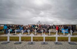 Argentine Military Cemetery at Darwin where next of kin visited the graves of their loves ones  (Pic LA NACION)