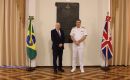 UK Defense Minister Lord Vernon Coaker with Brazilian Chief of the Navy Admiral Olsen in Rio