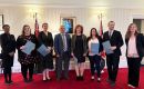 Acting Governor Dave Morgan with the newly sworn Justices of the Peace, at Government House