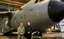 DIO Chief Executive Mike Green with Wg Cdr Fleming in the hangar, which is to be redeveloped. [Crown Copyright MOD 2024]